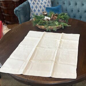 Antique eyelet White Embroidered linen pillow sham